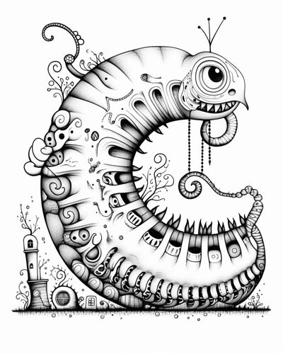 Caterpillar coloring page