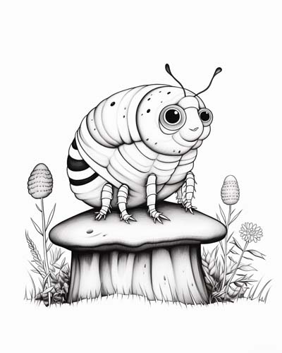 Caterpillar coloring page