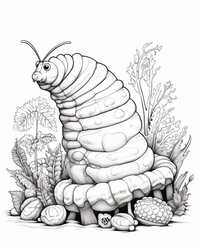 Caterpillar coloring page
