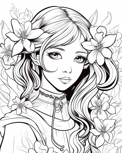 clematis coloring page