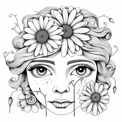 daisy coloring page