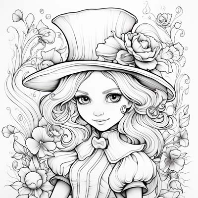 flower girl coloring page