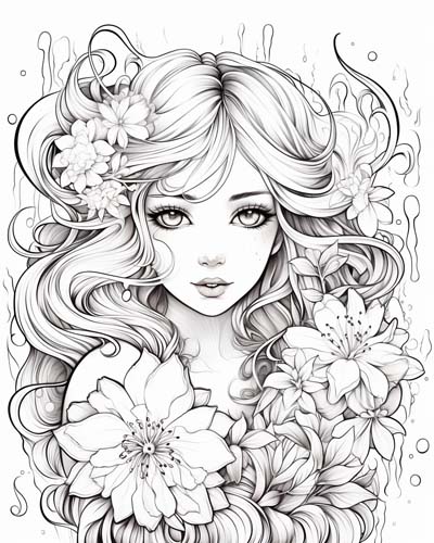 flower girl coloring page