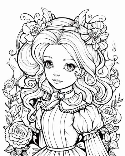 flower girl coloring page