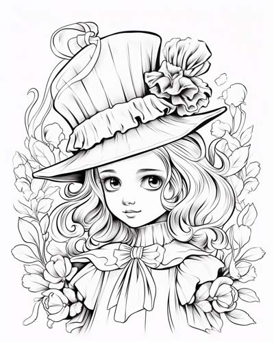 flower girl coloring page