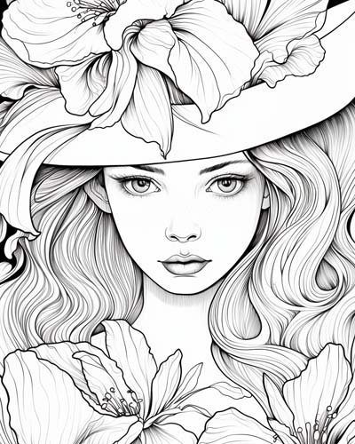 flower girl coloring page
