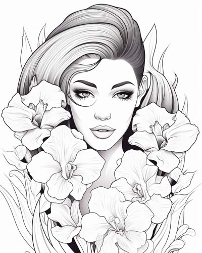 gladiola coloring page