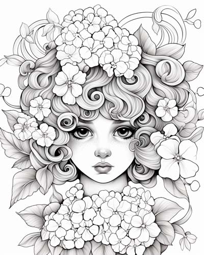 hydrangea coloring page