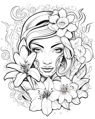 tiger lily coloring page