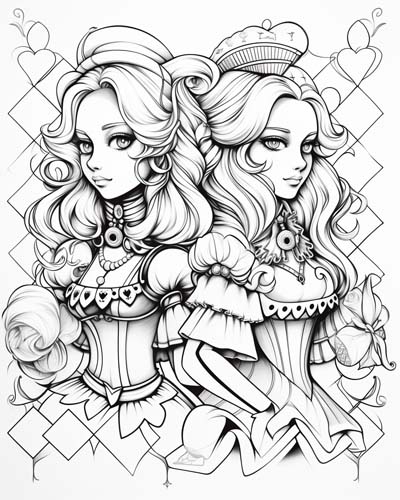 Red and White Queen coloring pages