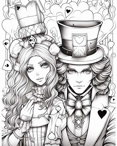 Red King and Queen coloring pages