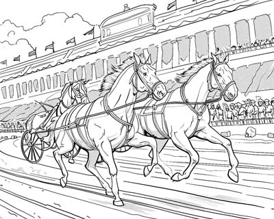 Roman Chariot Races coloring page