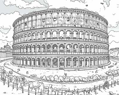 Roman Colosseum coloring page