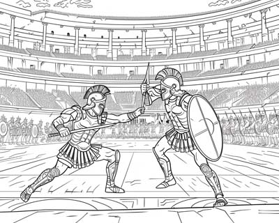 Gladiators coloring page
