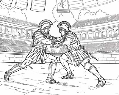 Gladiators coloring page