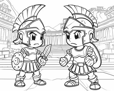 Gladiators coloring page