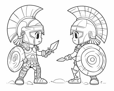 Gladiators coloring page