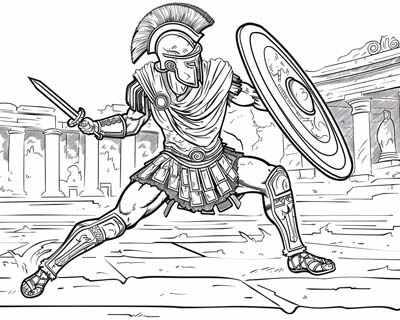 Gladiators coloring page