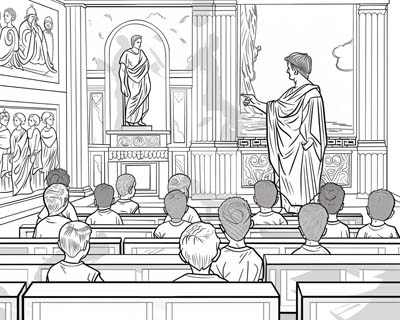 Ancient Roman School coloring page