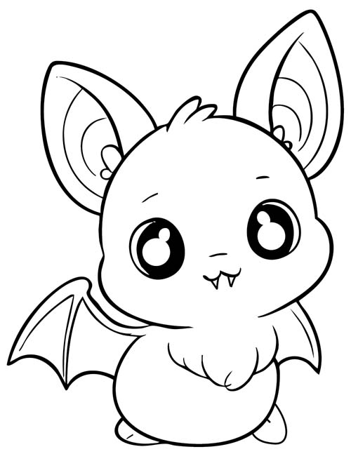 baby bat coloring page