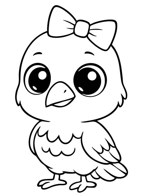 baby bird coloring page