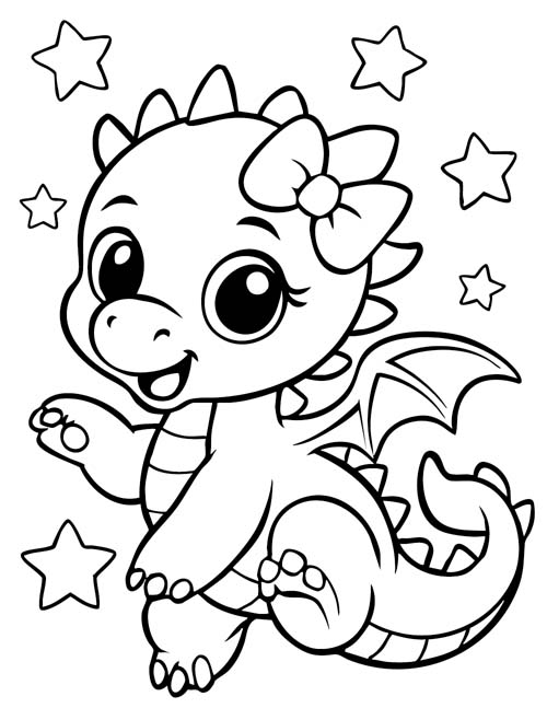 baby dragon coloring page