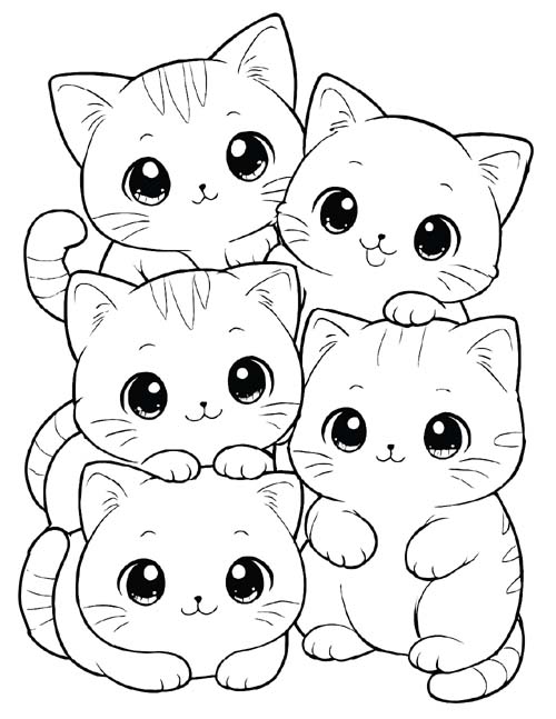 baby kittens coloring page