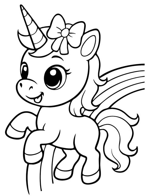 baby unicorn coloring page