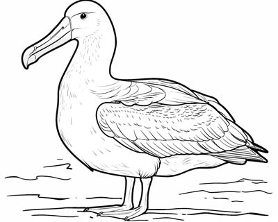 albatross flying coloring page