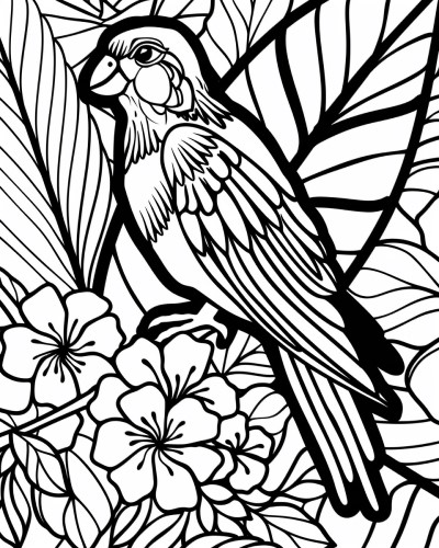 canary coloring page with bold lines