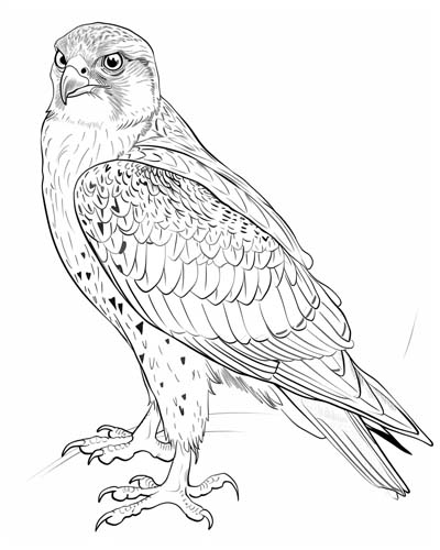 realistic gyrfalcon coloring page
