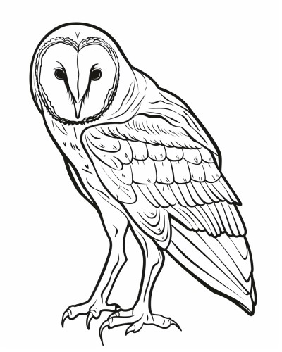 great grey owl coloring page