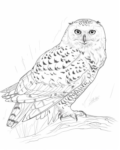 snowy owl coloring page