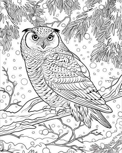 snowy owl coloring page