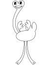 ostrich coloring book pages