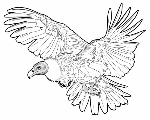 vulture flying coloring page