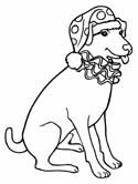 circus dog clown coloring page
