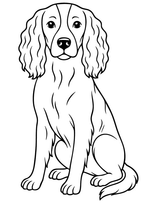 simple English Springer Spaniel coloring page
