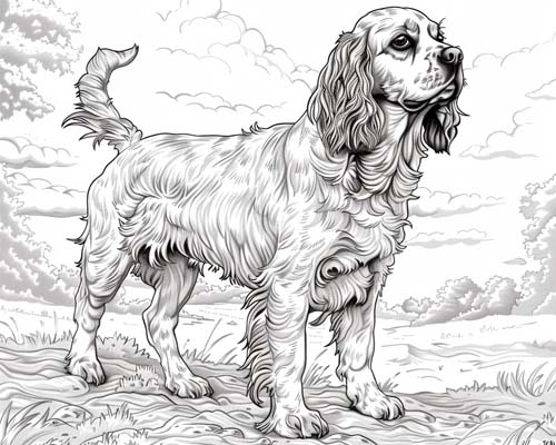 simple English Springer Spaniel coloring page