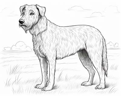 Irish Wolfhound coloring page