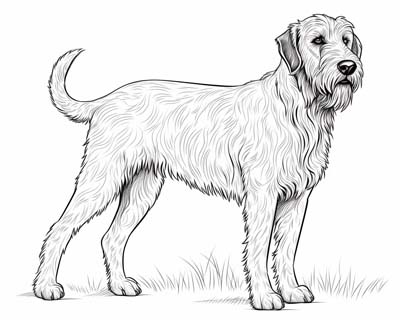 alert Irish wolfhound coloring page