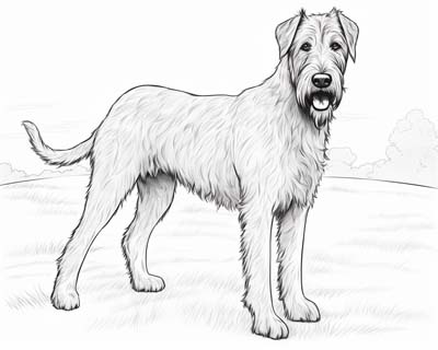 friendly Irish wolfhound coloring page