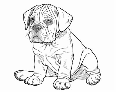 mastiff puppy coloring page