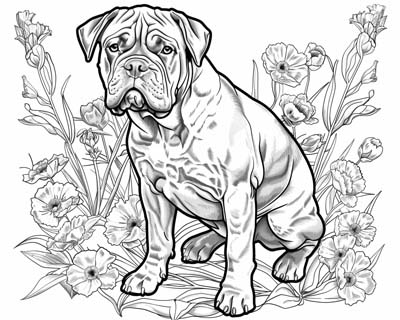 mastiff coloring page