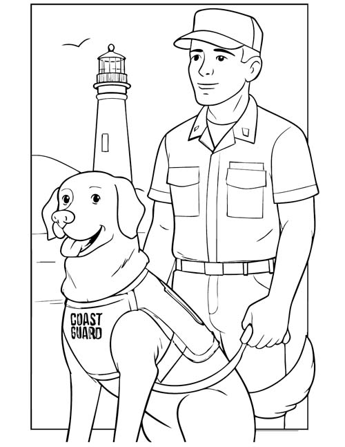 coast guard dog coloring page