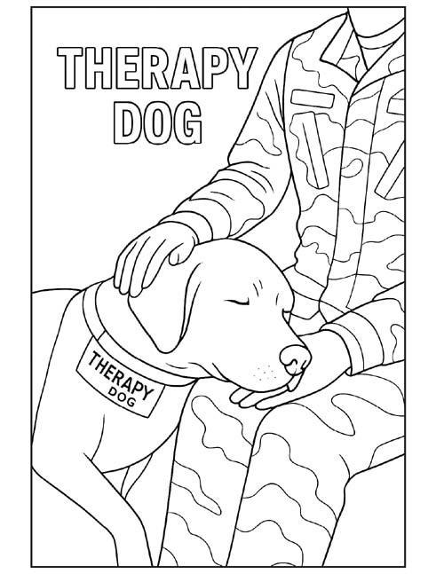 therapy dog coloring page