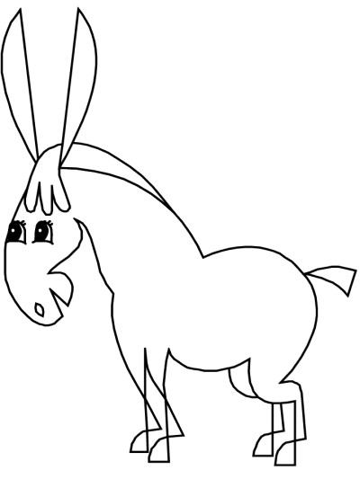 simple donkey coloring page