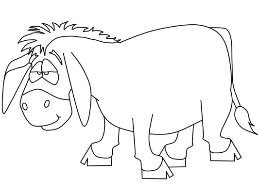 sleepy donkey coloring page