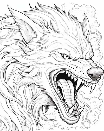 dire wolf coloring page