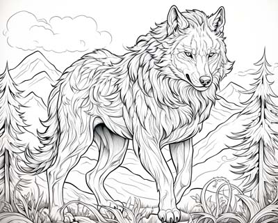 dire wolf coloring page